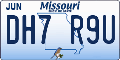 MO license plate DH7R9U
