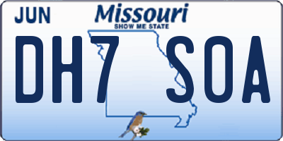 MO license plate DH7S0A