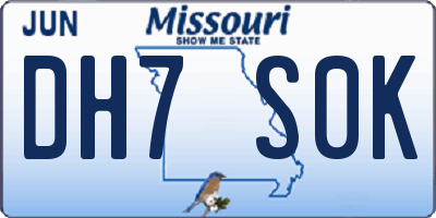 MO license plate DH7S0K