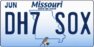 MO license plate DH7S0X
