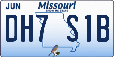 MO license plate DH7S1B