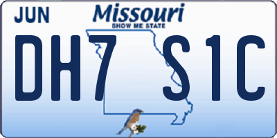 MO license plate DH7S1C