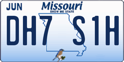 MO license plate DH7S1H