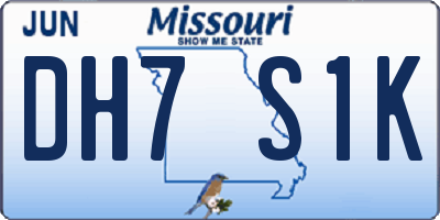 MO license plate DH7S1K