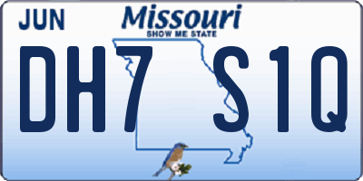 MO license plate DH7S1Q
