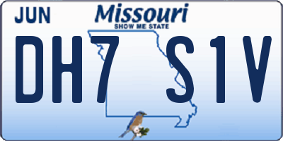 MO license plate DH7S1V