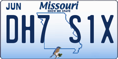 MO license plate DH7S1X