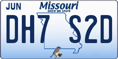 MO license plate DH7S2D