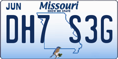 MO license plate DH7S3G