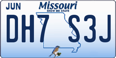 MO license plate DH7S3J