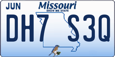 MO license plate DH7S3Q