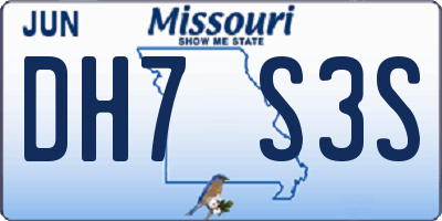 MO license plate DH7S3S