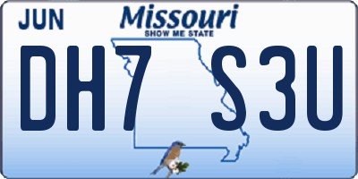 MO license plate DH7S3U