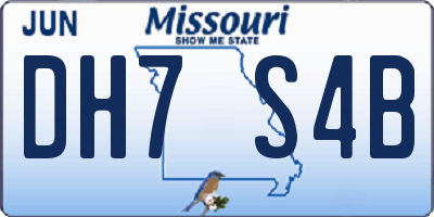 MO license plate DH7S4B