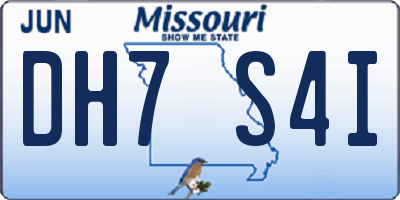 MO license plate DH7S4I