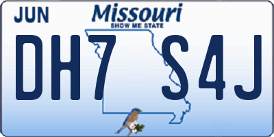 MO license plate DH7S4J
