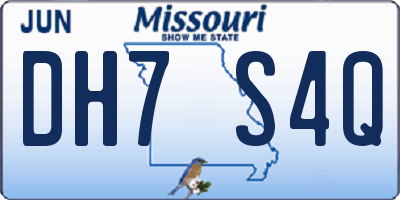 MO license plate DH7S4Q