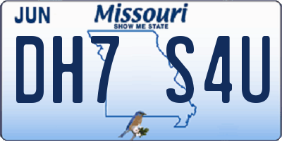 MO license plate DH7S4U