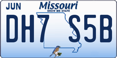 MO license plate DH7S5B