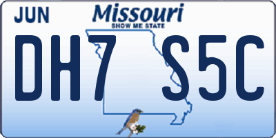 MO license plate DH7S5C