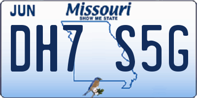 MO license plate DH7S5G