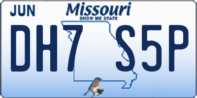 MO license plate DH7S5P