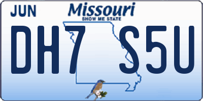 MO license plate DH7S5U