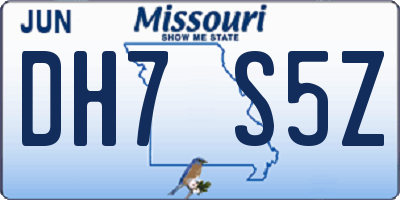 MO license plate DH7S5Z