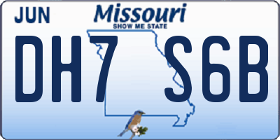 MO license plate DH7S6B