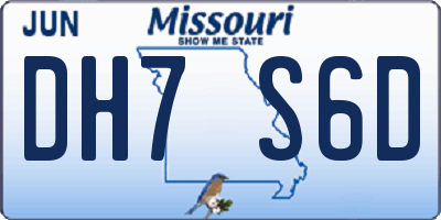 MO license plate DH7S6D