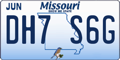 MO license plate DH7S6G