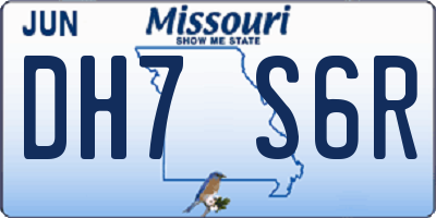 MO license plate DH7S6R