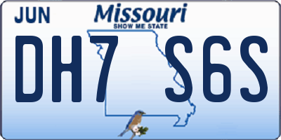 MO license plate DH7S6S