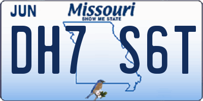 MO license plate DH7S6T