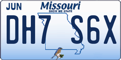 MO license plate DH7S6X