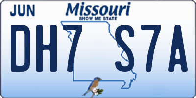 MO license plate DH7S7A