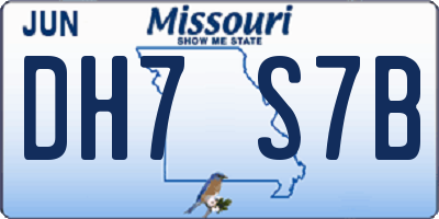 MO license plate DH7S7B