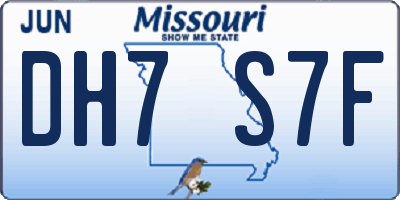 MO license plate DH7S7F