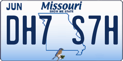 MO license plate DH7S7H