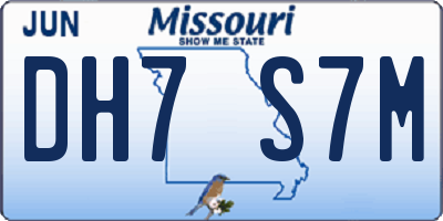 MO license plate DH7S7M