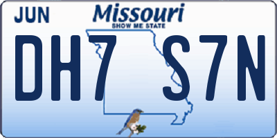 MO license plate DH7S7N