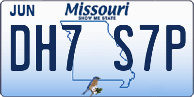 MO license plate DH7S7P