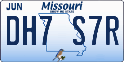 MO license plate DH7S7R