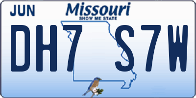 MO license plate DH7S7W