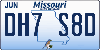 MO license plate DH7S8D