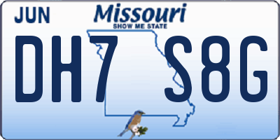 MO license plate DH7S8G