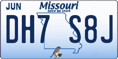 MO license plate DH7S8J