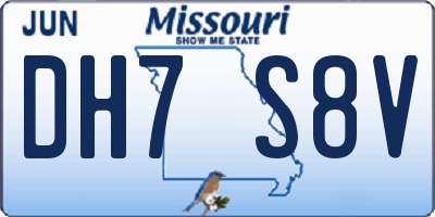 MO license plate DH7S8V