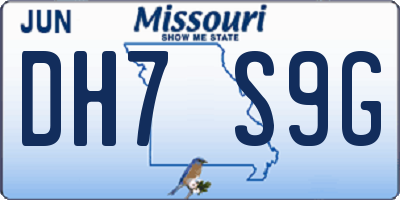 MO license plate DH7S9G