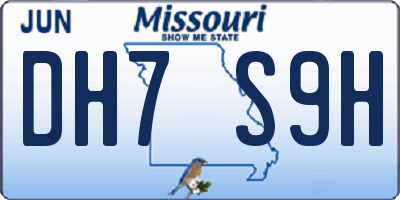 MO license plate DH7S9H